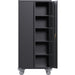 Commercial Mobile Black Steel Cabinet 2 Doors 800x410x1800mm |  Sart204 Makfry