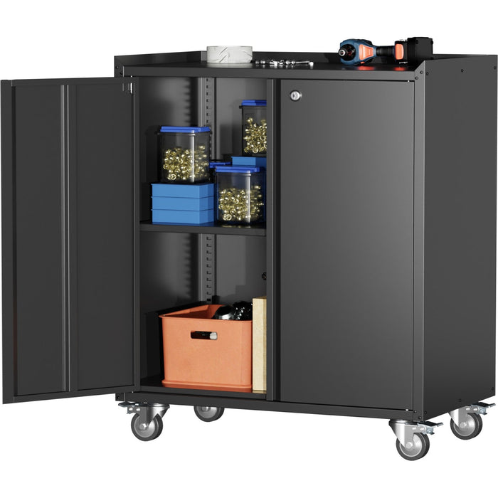 Professional Black Mobile Steel Cabinet 2 Doors 770x460x900mm |  SART208 Makfry