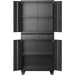B GRADE Commercial Mobile Black Steel Cabinet 4 Doors 2 Drawers 760x380x1800mm |  SART210 B GRADE Makfry