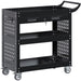 Professional 3 Tier Trolley Cart with Drawer 700x350x780mm Black |  SART212 Makfry