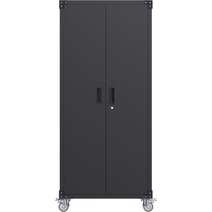 Professional Black 2 Door Lockable Steel Tool Cabinet with 4 Adjustable Shelves 800x420x1830mm |  SART216