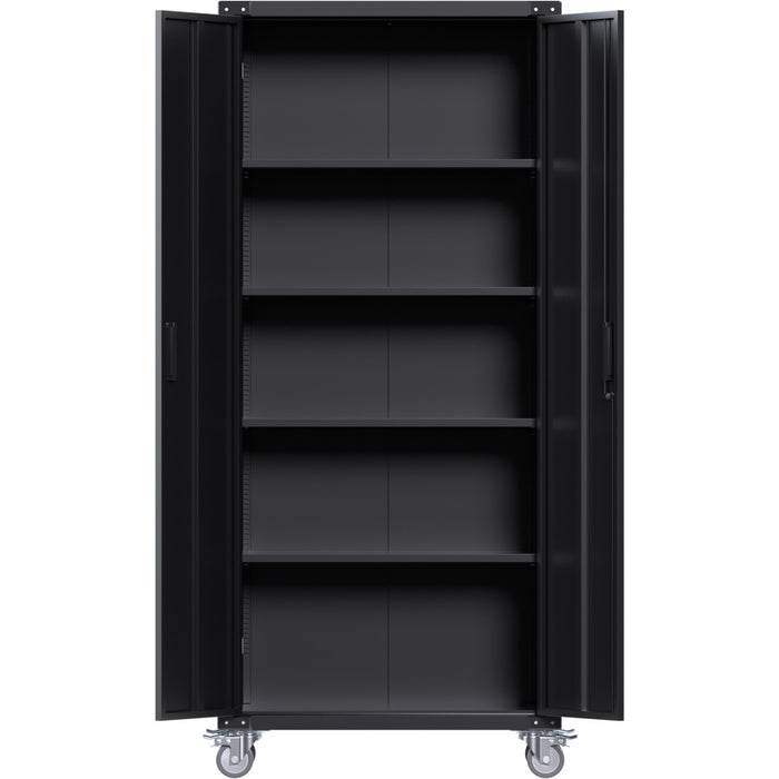 Professional Black 2 Door Lockable Steel Tool Cabinet with 4 Adjustable Shelves 800x420x1830mm |  SART216