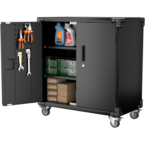 Professional Mobile Black 2 Door Steel Tool Cabinet 800x420x900mm |  SART220 Makfry