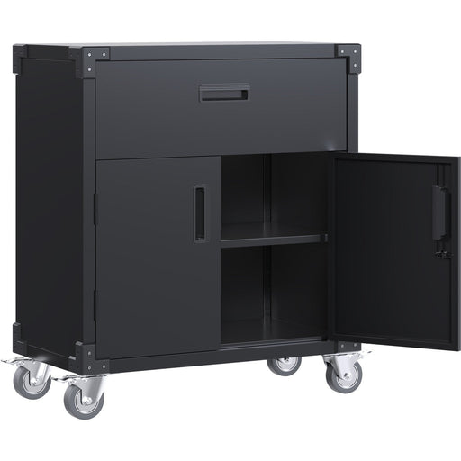 Professional Mobile Black 2 Door 1 Drawer Steel Tool Cabinet 800x420x900mm |  SART222 Makfry