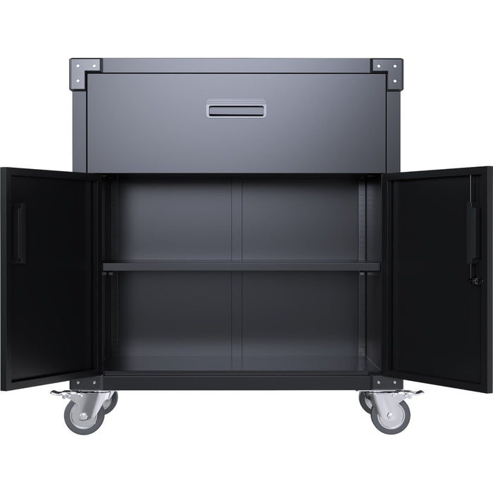 Professional Mobile Black 2 Door 1 Drawer Steel Tool Cabinet 800x420x900mm |  SART222 Makfry