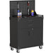 Professional Mobile Black 2 Door 2 Drawer Pegboard Steel Tool Cabinet 800x420x1320mm |  SART224 Makfry