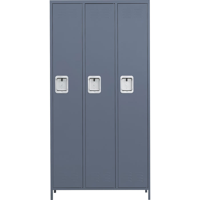 Commercial Grey 3 Door Locker with 2 Shelves 900x400x1830mm |  SART236