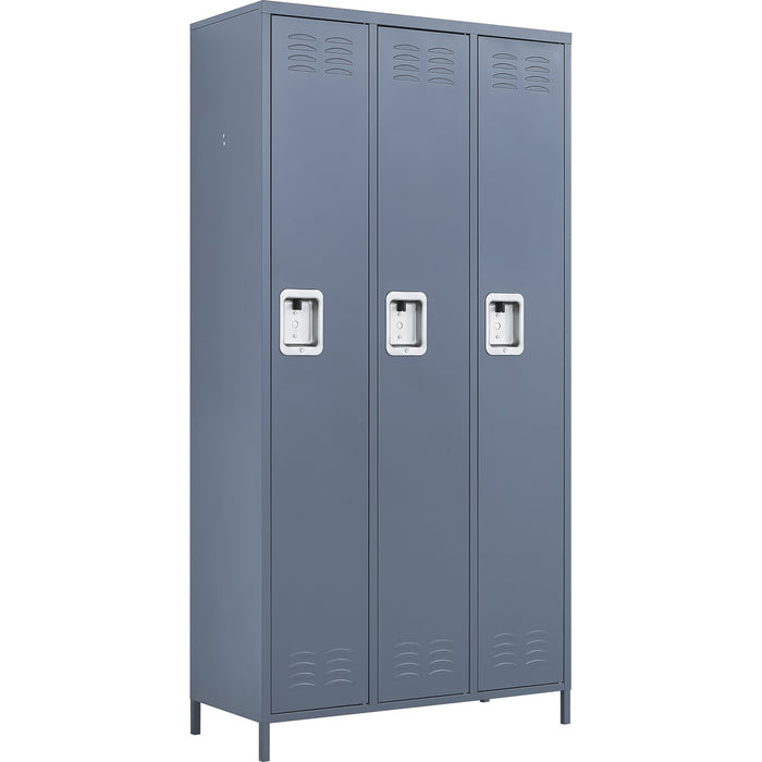 Commercial Grey 3 Door Locker with 2 Shelves 900x400x1830mm |  SART236