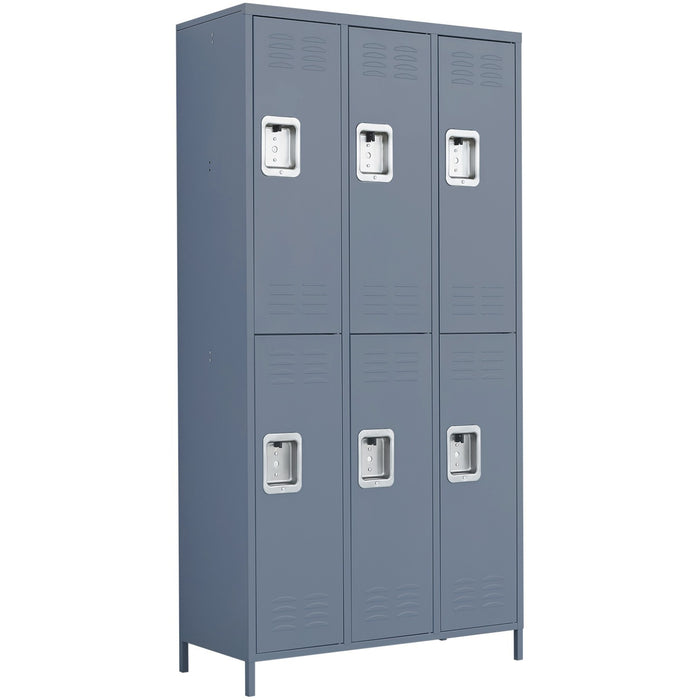 Commercial Grey 6 Door Locker with 1 Shelf 900x400x1830mm |  SART238