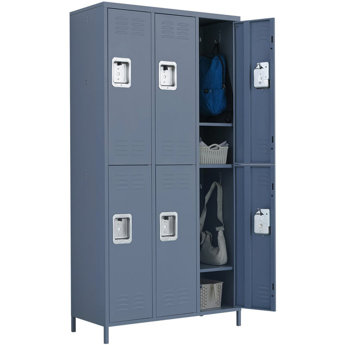 Commercial Grey 6 Door Locker with 1 Shelf 900x400x1830mm |  SART238