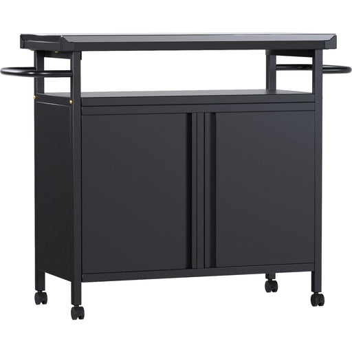 Professional Black BBQ Cart Prep station 2 Doors 775x360x810mm |  SART246 Makfry