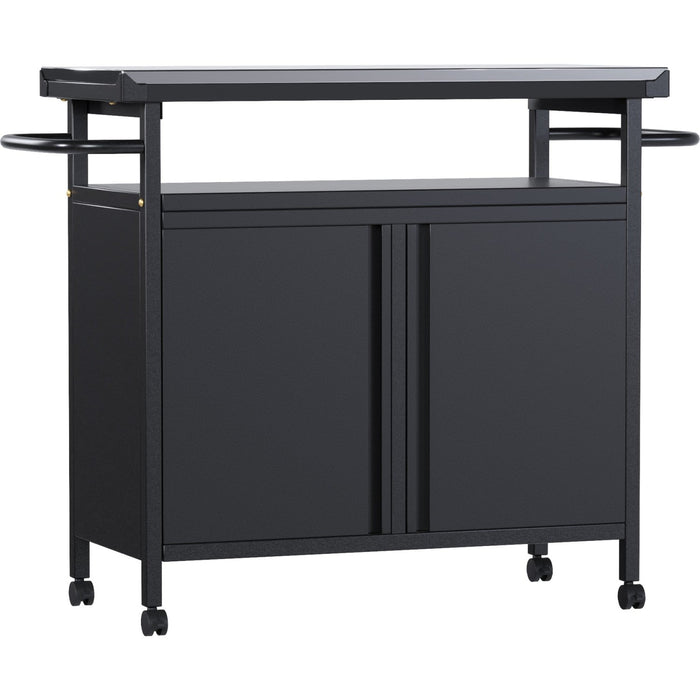 Professional Black BBQ Cart Prep station 2 Doors 775x360x810mm |  SART246 Makfry