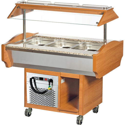 Refrigerated Salad Bar 3x Gn1/1 Walnut | Sbm3 C Makfry