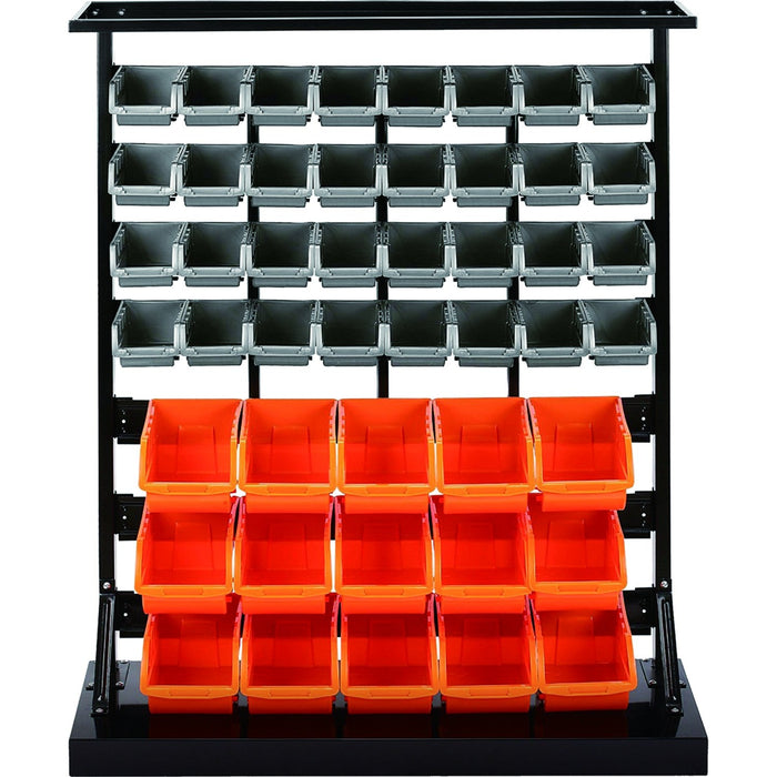 Professional Heavy Duty 7 Tier Steel Floor Standing Storage Bin Rack with 47 Removable Bins |  SBRF3747HD Makfry