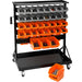 Professional Dual Sided Heavy Duty 5 Tier Mobile Storage Bin Rack with 74 Removable Bins 240kg Capacity |  SBRM3374 Makfry