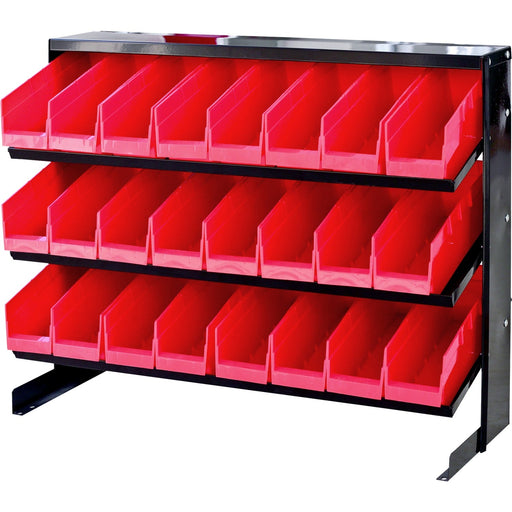 Professional 3 Tier Steel Floor Standing Storage Bin Rack with 24 Removable Bins 60kg Capacity |  SBRT1124 Makfry