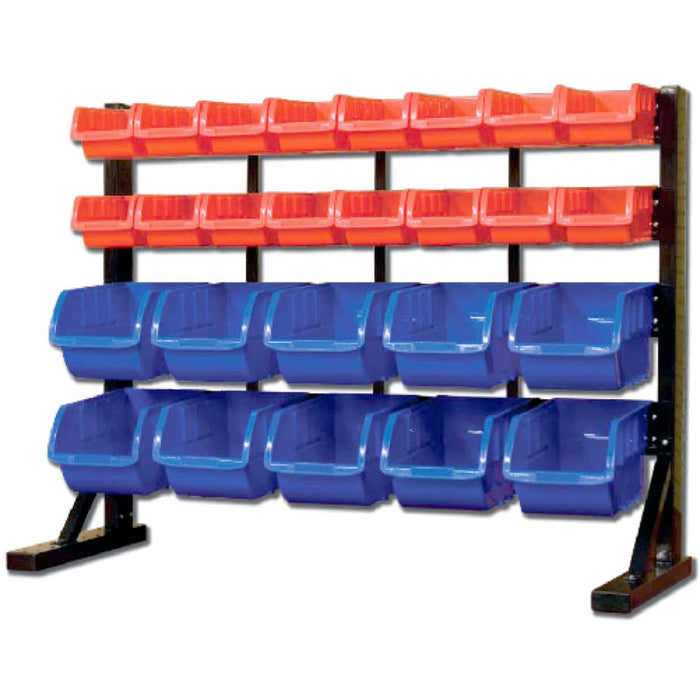 Professional 4-Tier Bin Rack with 26 Plastic Storage Bins 910x310x660mm |  SBRT3626 Makfry