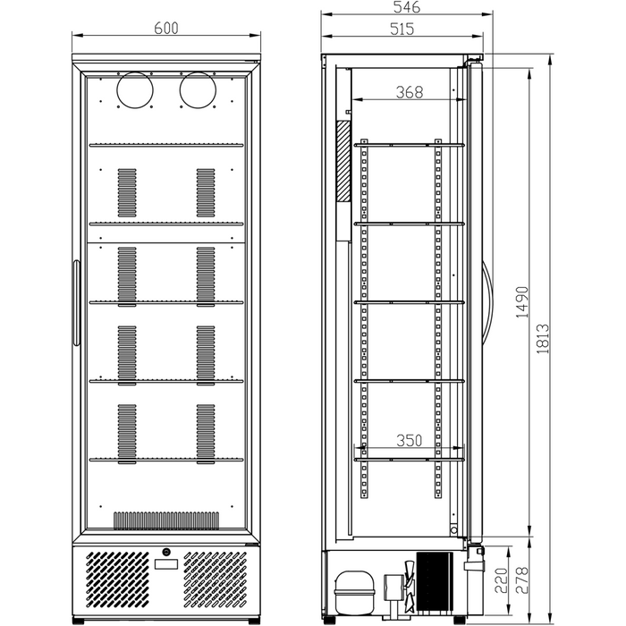 Bar bottle cooler Upright Single door 293 litres |  SC293F