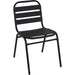 Bistro Dining Chair Aluminium Frame Ribbed Plastic Slats Indoors & Outdoors Black |  SC015C Makfry