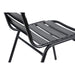 Bistro Dining Chair Aluminium Frame Ribbed Plastic Slats Indoors & Outdoors Black |  SC015C Makfry