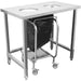 Commercial Stainless Steel Waste Collection Table with Dual Circular Openings 1000x600x900mm |  SC10060 Makfry