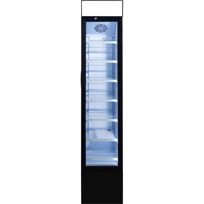 B GRADE Commercial Display Freezer Upright 105 litres Hinged glass door LED canopy Black |  SD105B B GRADE