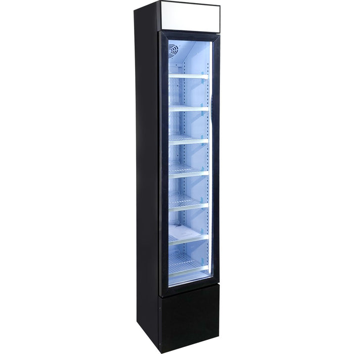 B GRADE Commercial Display Freezer Upright 105 litres Hinged glass door LED canopy Black |  SD105B B GRADE