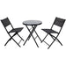 Folding Bistro Set Table & 2 Chairs Black |  SC120 Makfry