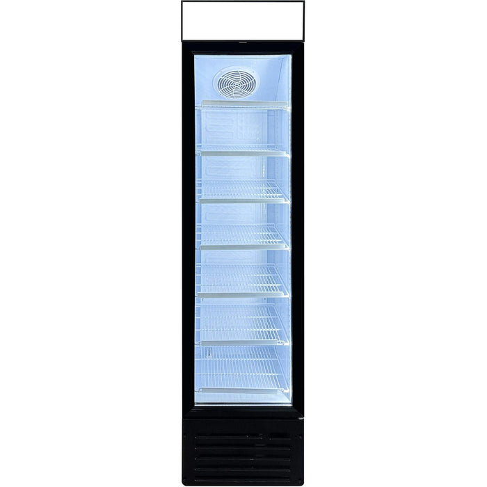 Commercial Bottle Cooler Upright 145 Litres Hinged Glass Door Led Canopy Black | Sc145 B Makfry