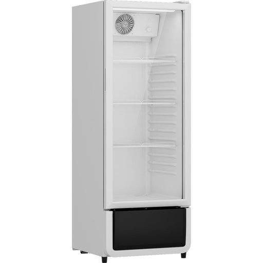 Commercial Single Bottle Cooler Upright 240 Litres 540x560x1510mm Fan Assisted Cooling Hinged Glass Door White | Sc240 White Makfry
