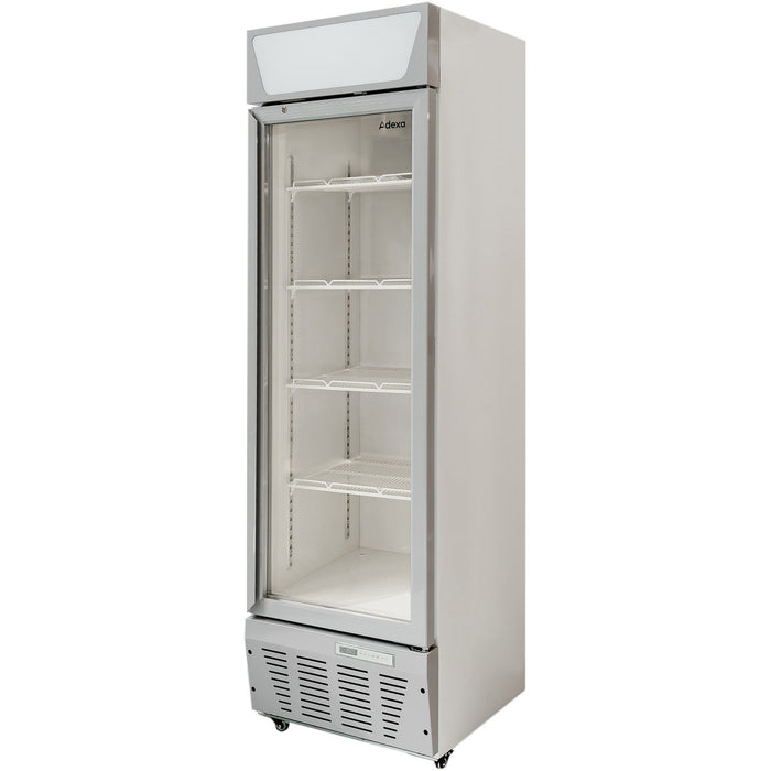 B Grade Commercial Display Refrigerator Upright 320 Litres Hinged Glass Door Led Canopy Grey | Scc327 B Grade Makfry