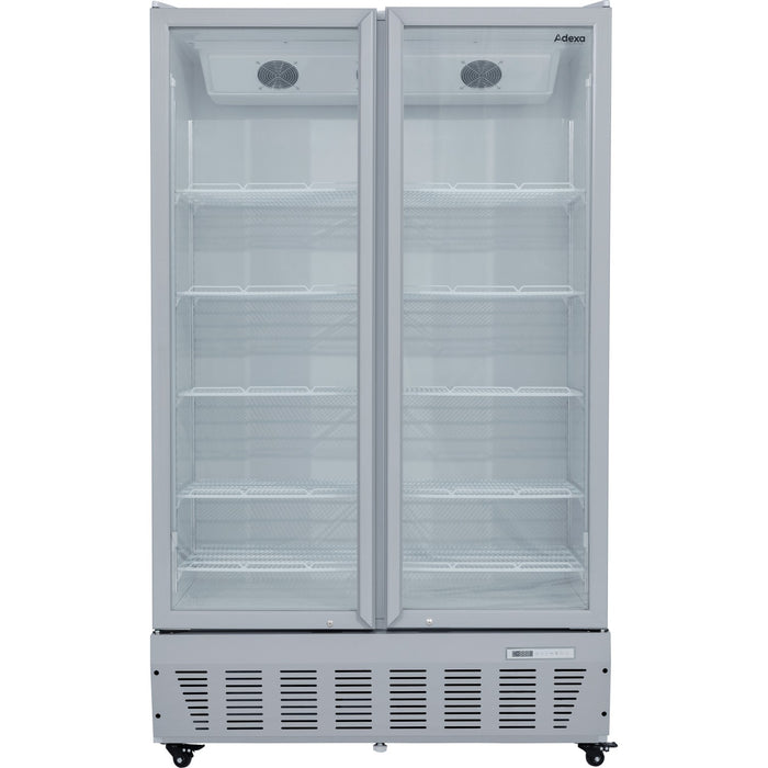 Commercial Refrigerator Upright 1020 litres Double Hinged glass doors Grey |  SCF1127