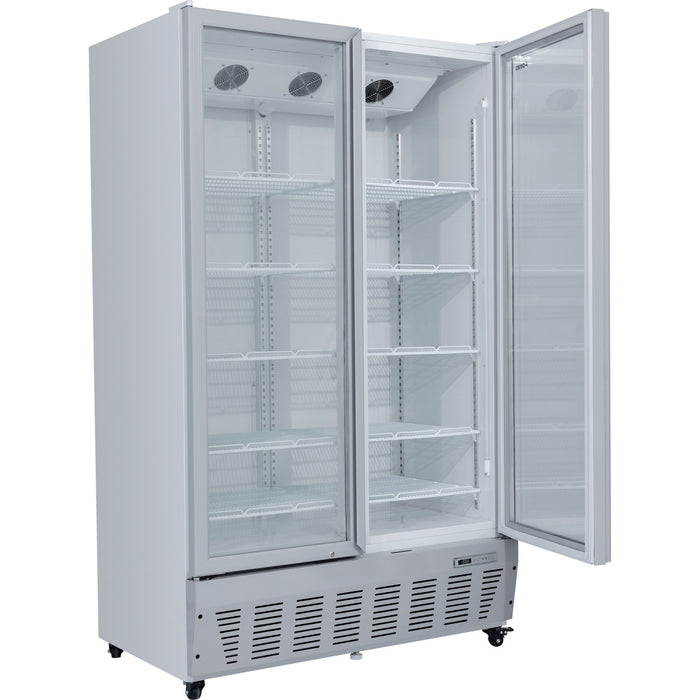 Commercial Refrigerator Upright 1020 litres Double Hinged glass doors Grey |  SCF1127