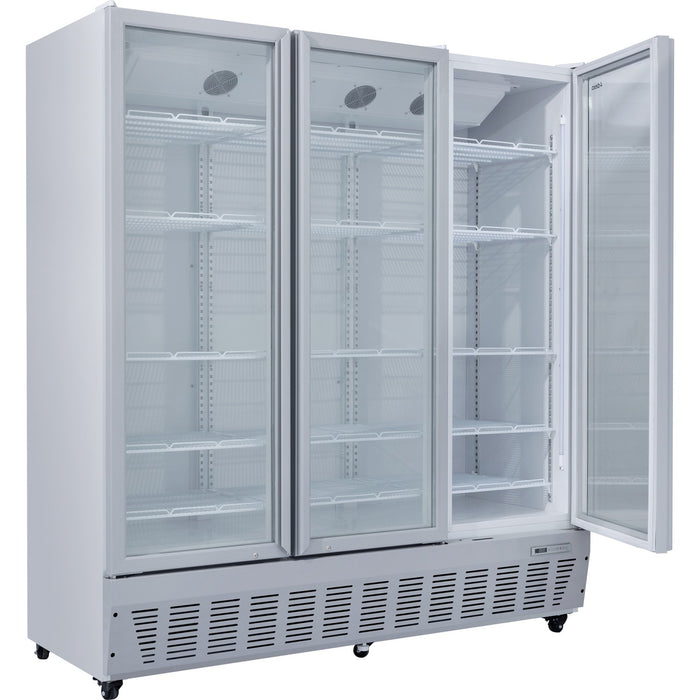 Commercial Refrigerator Upright 1580 litres Triple Hinged glass doors Grey |  SCF1727