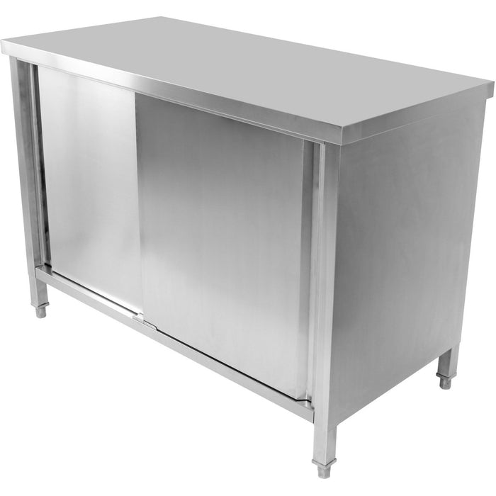 Commercial Worktop Floor Cupboard Sliding doors Stainless steel 1200x700x850mm |  VTC127SL