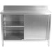 Commercial Worktop Floor Cupboard 2 Sliding Doors Stainless Steel 1800x700x850mm Upstand | Scp18070 B Makfry