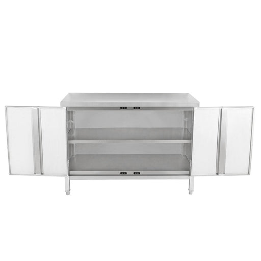 Commercial Worktop Floor Cupboard 2 swing doors Stainless steel 1000x600x850mm |  SCP10060T Makfry