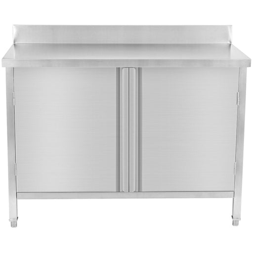 Commercial Worktop Floor Cupboard 2 swing doors Stainless steel 1000x600x850mm Upstand |  SCP10060BT Makfry