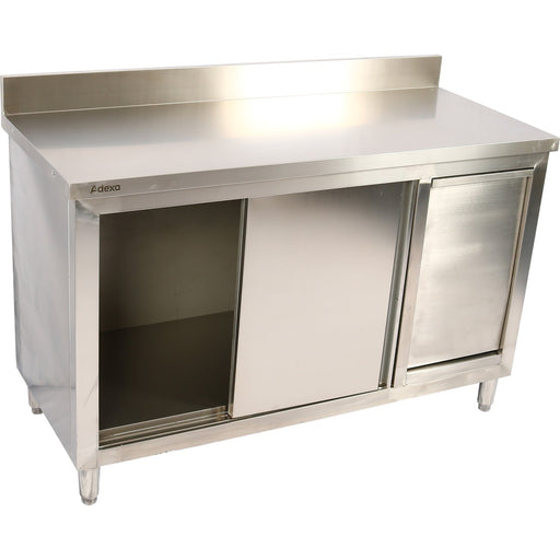 Commercial Stainless Steel Cupboard With Right Side Rubbish Bin &Amp; Sliding Door 1400x700x1000mm | Scp70140 Brbr Makfry