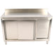 Commercial Stainless Steel Cupboard With Right Side Rubbish Bin &Amp; Sliding Door 1400x700x1000mm | Scp70140 Brbr Makfry