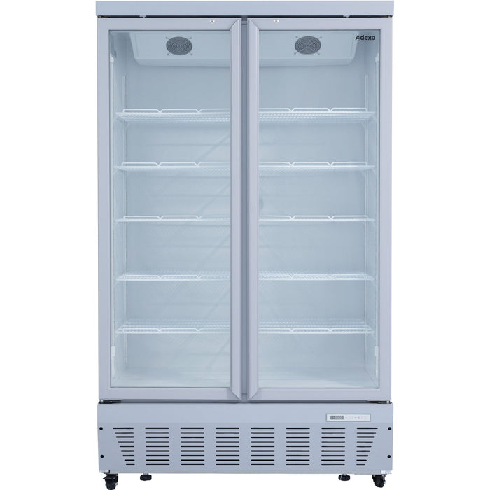 Commercial Display Refrigerator 1023 Litres Upright 2 Glass Doors Ventilated Cooling 1215x730x2020mm | Sct1127 Makfry