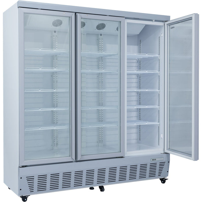 Commercial Display Refrigerator 1587 Litres Upright 3 Glass Doors Ventilated Cooling 1830x730x2020mm | Sct1727 Makfry