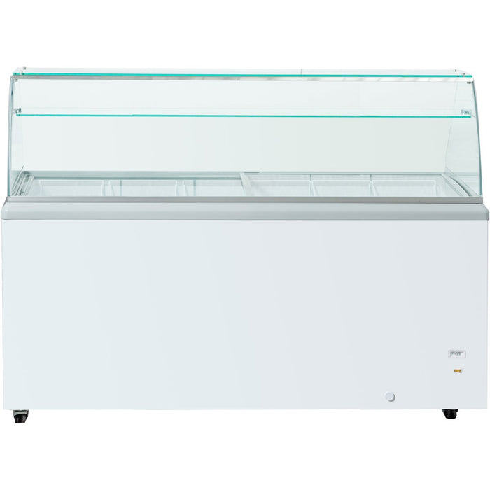 Commercial Display Chest freezer Curved Sliding glass lid with Glass Canopy 453 litres |  SD551S-SD551SGLASSTOP