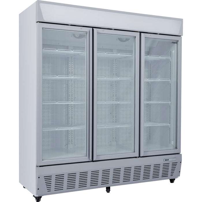 Commercial Display Freezer Upright 1500 litres Triple Hinged glass door LED canopy Grey |  SDC1500