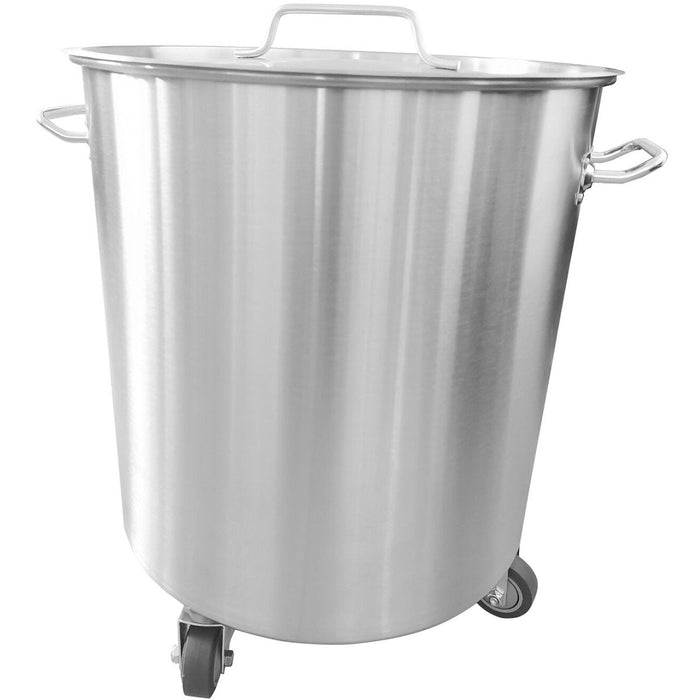Professional Waste bin Stainless steel with Lid & Wheels 55 litres |  SDC55 Makfry