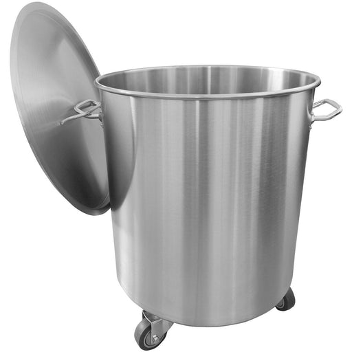 Professional Waste bin Stainless steel with Lid & Wheels 75 litres |  SDC75 Makfry