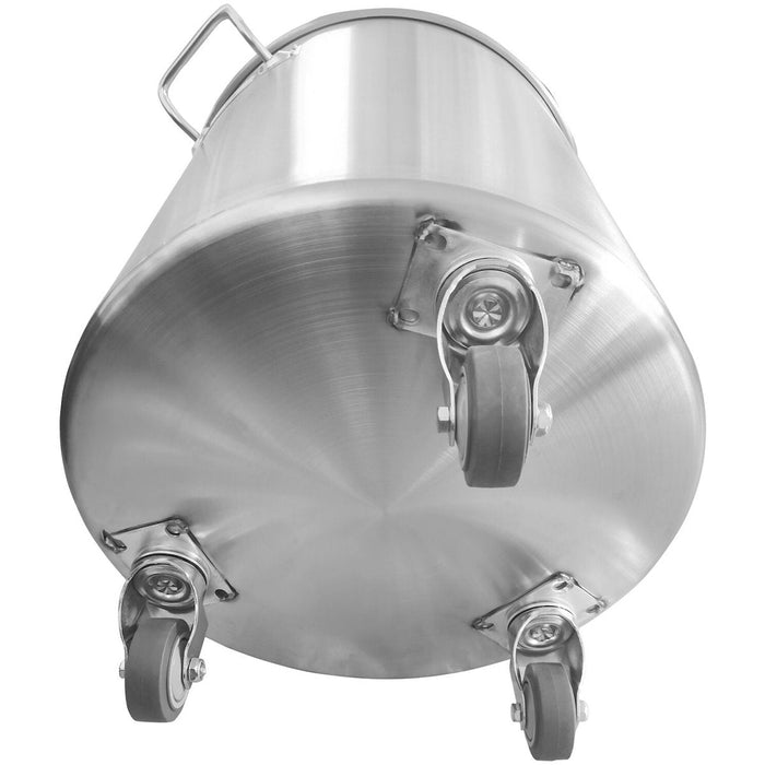 Professional Waste bin Stainless steel with Lid & Wheels 75 litres |  SDC75 Makfry