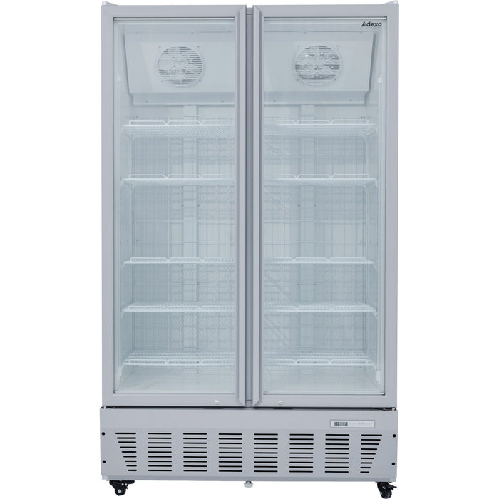 Commercial Freezer Upright 950 litres Double Hinged glass door Grey |  SDF1000