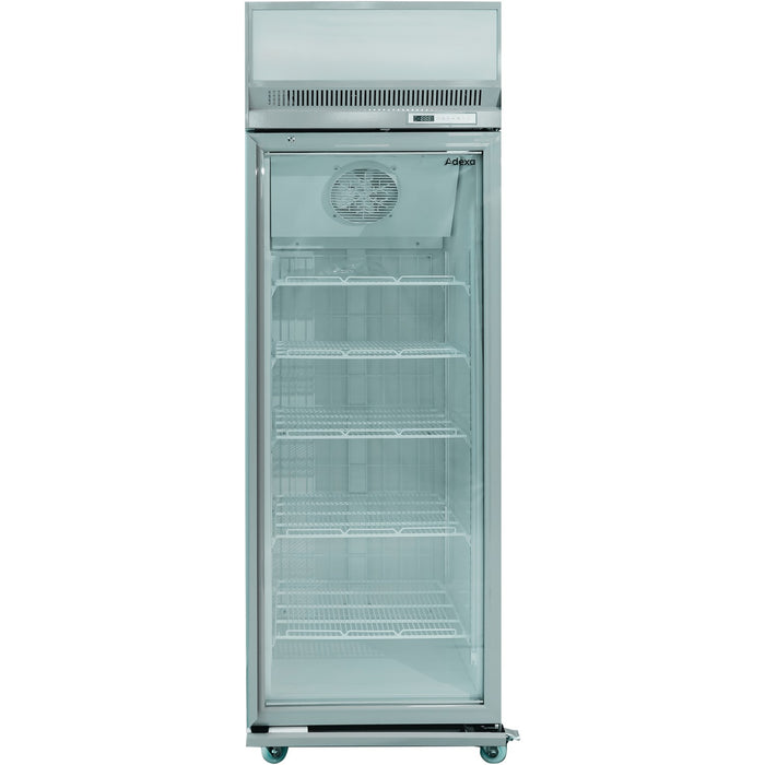 Commercial Display Freezer Upright 500 litres Hinged glass door LED canopy Grey |  SDM500