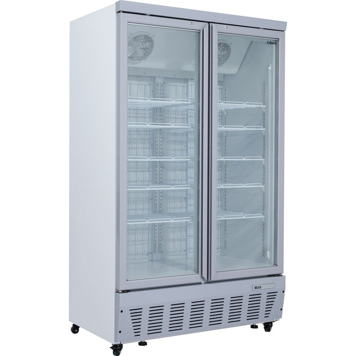 Commercial Display Freezer 955 Litres Upright 2 Glass Doors Ventilated Cooling 1215x730x2020mm | Sdt1000 Makfry